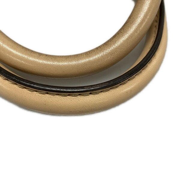 Auth GUCCI GG 247205 Dark Brown Beige Jacquard Leather Handbag - Picture 8 of 16